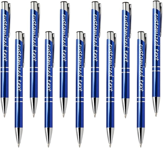 Yucold Customized ballpoint pens in bulk, personalized ballpoint pens with free engraving, for use in companies, enterprises, graduation anniversaries (Royal blue,130)