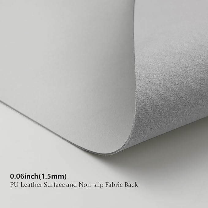 Large Desk Mat - 47.2"x 17" Non-Slip PU Desk Pad for Office and Home - Ideal for Large Mouse Pad and Desk Mats on Top of Desks(White)