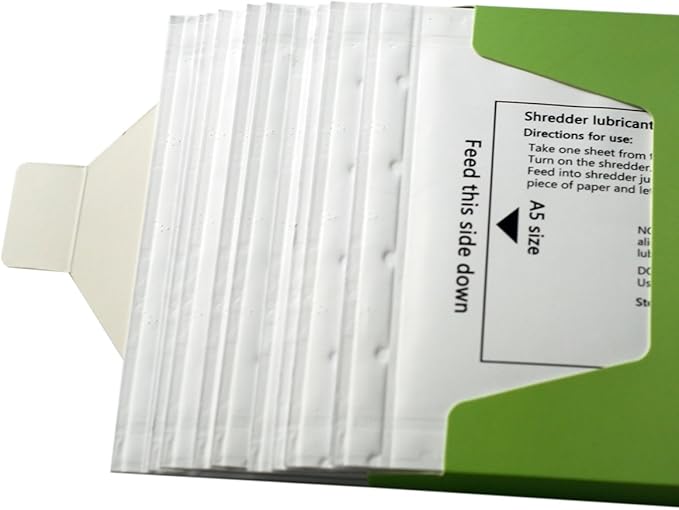 Ansoon Paper Shredder Lubricant Lubricating Sheets, Paper Shredder Oil Sharpening & Cleaning Sheet for Cross-Cut and Micro-Cut Paper Shredders (28-Pack)