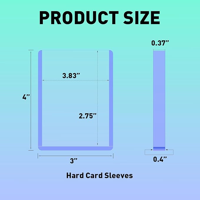 360pt 3"x4" Hard Card Sleeves - 25Pcs Hard Plastic Top Loaders Card Sleeves for Trading Cards, Top Loader Card Holder Fit for Thick Baseball, Basketball, Hockey, Football, Games and Memorbilia Cards