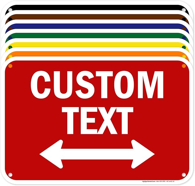 Custom Arrow,Custom Directional Sign, Two way Arrow,12x18 Inches, 55 mil thick HDPE (high density polyethylene) Made in USA by My Sign Center