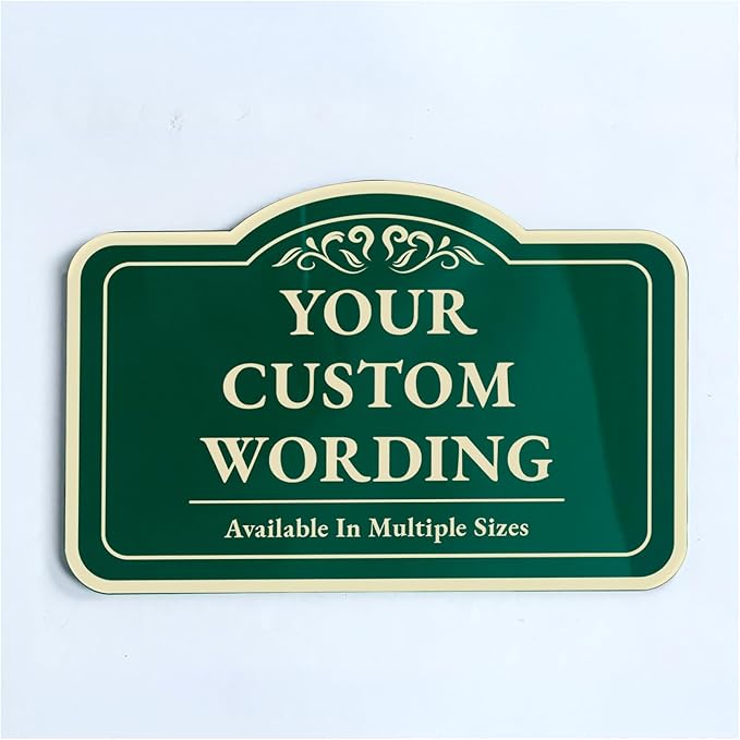 Custom Forest Green Outdoor Metal Sign - 36x24 In, Aluminum, Design 1, Waterproof, Made In USA