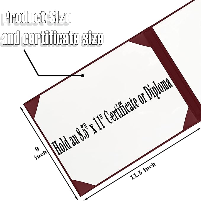 Happy Secret Diploma Cover 8.5"x 11" Diploma Holder Graduation Certificate Holders Certificate Covers Smooth Leather （Forest Green)