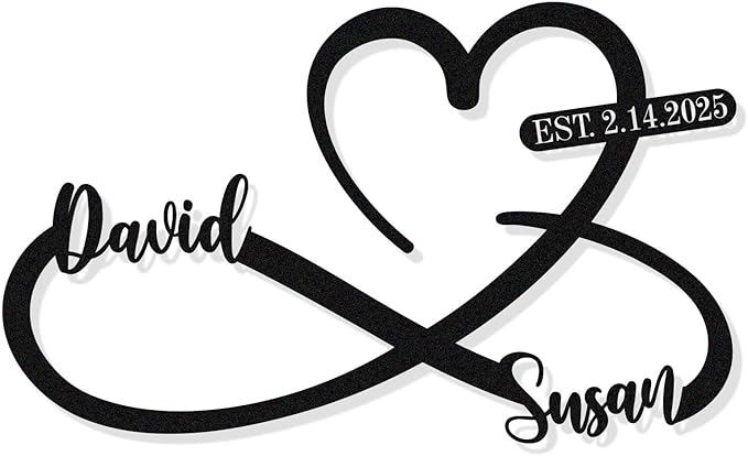 Custom Metal Heart and Infinity Wall Art Valentines Day Wedding Gifts Housewarming Gift Love Metal Sign Infinity Metal Sign Heart Metal Wall Art Love Heart Metal Sign