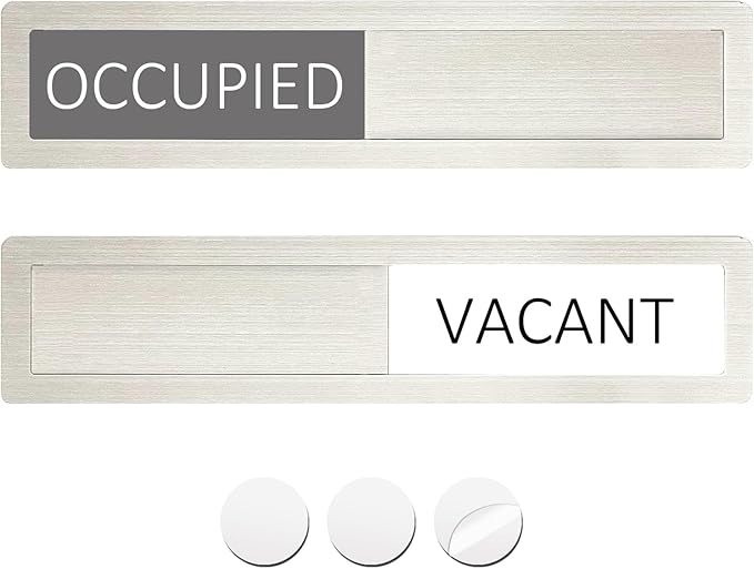 Vacant Occupied Privacy Sign, Vacant Occupied Door Sign for Home Office Restroom Conference Hotels Hospital, Slider Door Indicator Tells Whether Room Vacant or Occupied, 7'' x 1.5'' - Stainless Steel