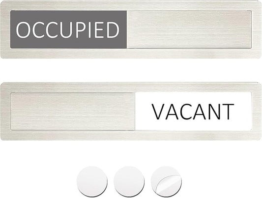 Vacant Occupied Privacy Sign, Vacant Occupied Door Sign for Home Office Restroom Conference Hotels Hospital, Slider Door Indicator Tells Whether Room Vacant or Occupied, 7'' x 1.5'' - Stainless Steel