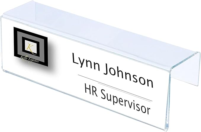 20-Pack 6" x 4" Acrylic Name Plate Holders – Hook-Style Name Tag Display for Cubicle Walls, Office Doors, or Panels by Plastic Products Mfg.