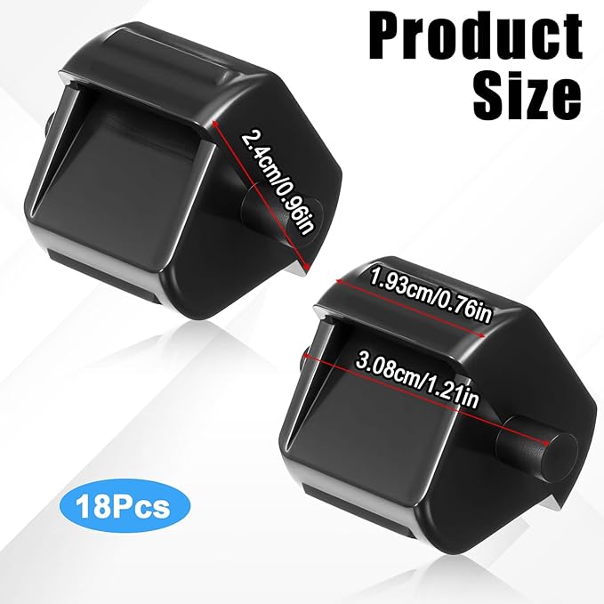 18 Pcs Tape Dispenser Replacement Core, Black Plastic Allocator Roll Insert for Office Home Supplies Accessories