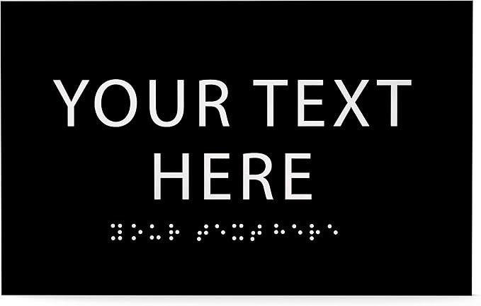 ADA CENTRAL SIGNS - 6" X4" Personalized Custom Sign- Tactile Graphics Grade 2 Braille Text | ADA Compliant Wall Mount Plastic Signs For Schools, Offices, Businesses, Apartments & Restaurants