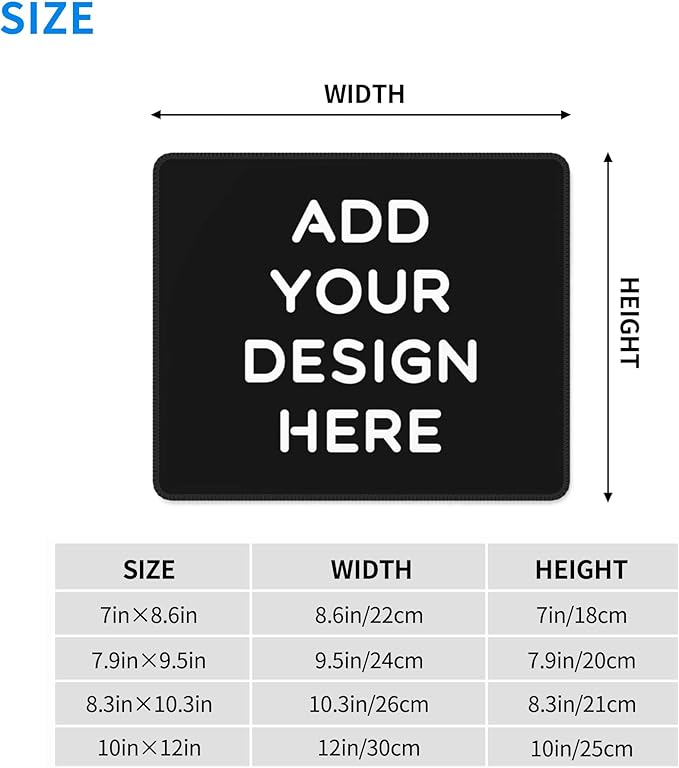OHORTEB Custom Mouse Pad with Photo, Personalized Image Text Laptop Desk Mat, Customized Non-Slip Waterproof Desk Writing Pad for Office Home (Custom, 8.3in x 10.3in)