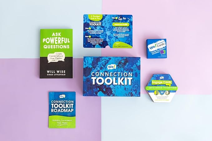 We! Connection Toolkit - Conversation Cards, Group Cohesion Deck, Icebreaker Book & Team Building Games/Activities for Work, Class & Events – Group Engagement Kit for Meaningful Connections