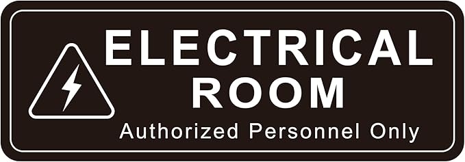 Electrical Room Door Sign for Business，Self-Adhesive Durable Modern Electrical Closet Room Sticker for Home, UV and Weather Resistant Authorized Personnel Only Signs for Business ，Workplace