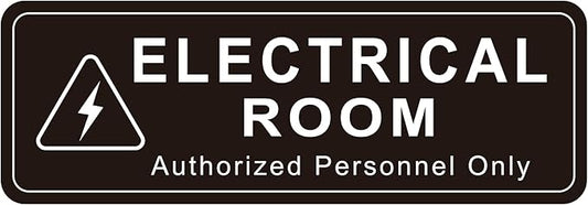 Electrical Room Door Sign for Business，Self-Adhesive Durable Modern Electrical Closet Room Sticker for Home, UV and Weather Resistant Authorized Personnel Only Signs for Business ，Workplace