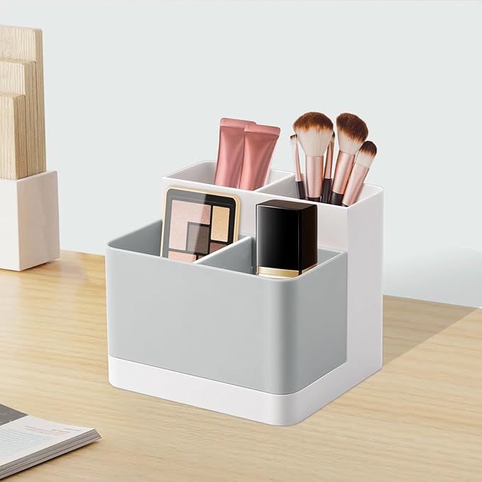 Poeland Desktop Storage Organizer Pencil Card Holder Box Container for Desk, Office Supplies, Vanity Table