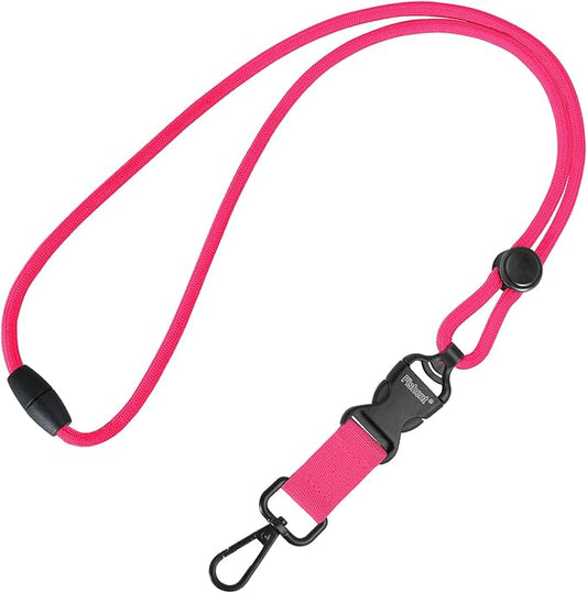 Fishent Breakaway Neck Lanyards for ID Badges, Adjustable Durable Heavy Duty Lanyard with Detachable Buckle for Keys Holder (Pink)