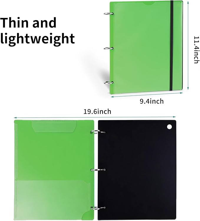 Tashkummy 360° Pivotable 3 Ring Clipboard Binder, Foldable Binders 1 Inch Fits 8.5" x 11", Medical Nursing Foldable Clipboard Binder for Home, School, Office, Doctors- Green