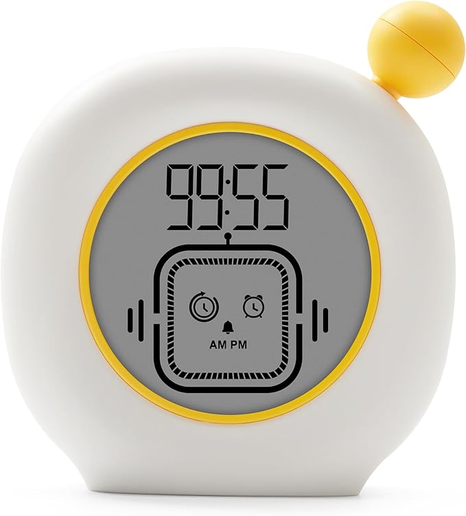 VEWINGL Productivity Timer & Clock with Alarm, Adjustable Desktop Timer for Autism, ADHD, Time Management, Ideal for Work, Study, Tasks, and Kitchen (Yellow)