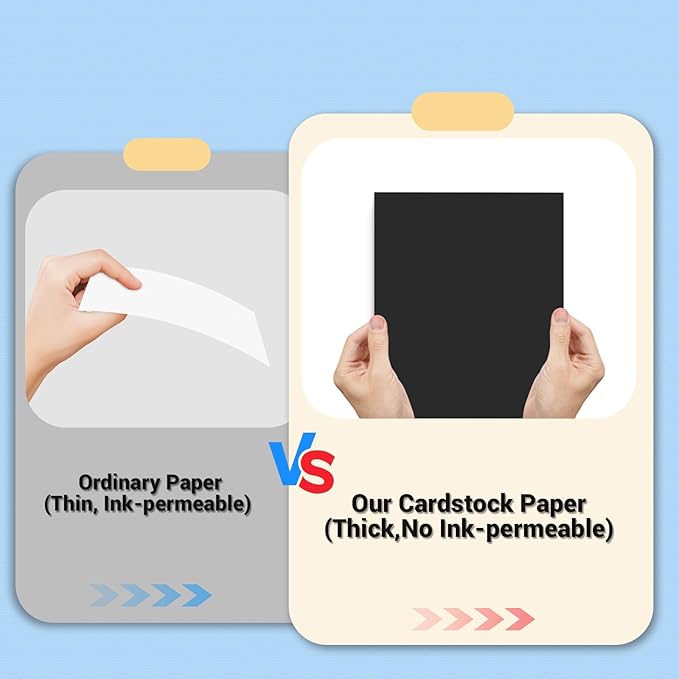 Cardstock Paper, Black Cardstock 8.5x11, 120 Sheets Card Stock, 200GSM Thick Printer Paper 8.5x11, Black Blank Card Stock Paper for Greeting Cards, DIY Cards, Wedding Invitation, Postcards