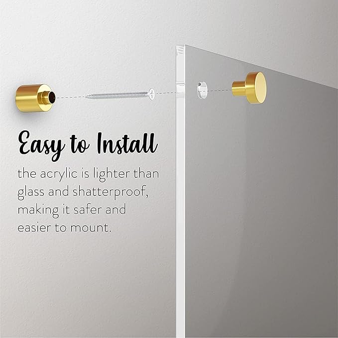 Acrylic Dry Erase Board for Wall with Stylish Border - Shipped Next Day, Made in USA, Non-Magnetic Whiteboard, Wall Mounted Board, Easy to Clean (Clear - 30x36)