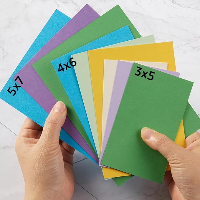 50 Sheets Blank Cardstock Paper 250 GSM Thick Heavy Cards Stock for DIY Art Projects, Card Making, Postcards, Greeting Cards, Birthday Party, Wedding Invitation (Multicolor, 5x7 inches)