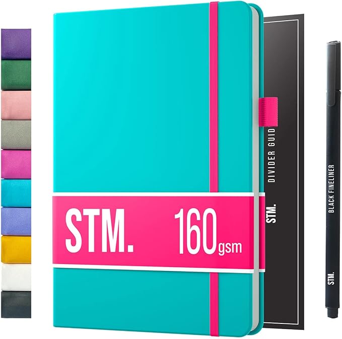 Bullet Dotted Journal Dot Grid Notebook | A5 Daily Journaling Notebooks for Personal Writing, Work, Women | 160gsm Thick Paper, Hard cover, Lay Flat Binding | 5x7 Journals Cuaderno Libretas de apuntes