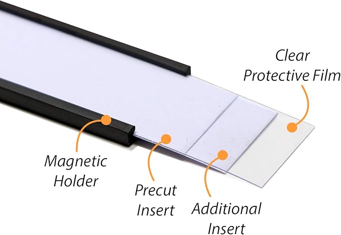 SmartSign Magnetic 'C' Channel Label Holders for Metal Racks and Shelves | 0.75" x 3" Pack of 25