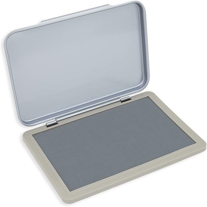 Metal Case Stamp Pad Medium Size, Gray Color - Size: 3" x 4" - Choose from 15 Ink Colors