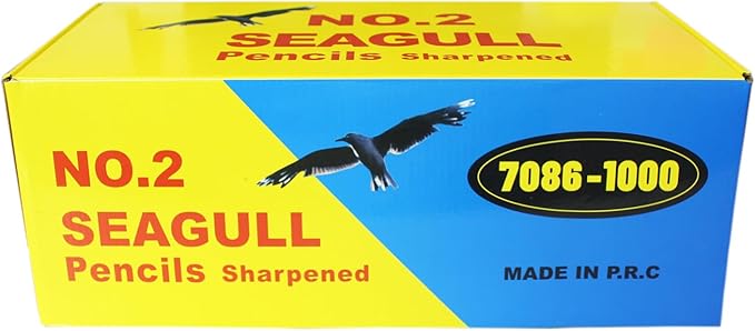 Seagull 1000 Count Bulk Pack Pencils Pre-sharpened with Erasers Yellow Graphite Pencils for Back to School Teacher Supplies, No. 2 HB for Writing Drawing Sketching