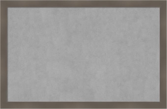 Amanti Art Grey Framed Magnetic Board 22x34 Large Vision Board for use with Magnets, 100% Metal Sheet to Display Items as Office Decor or for Home Organization in mudroom, Kitchen or Kids Room