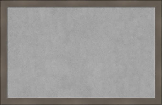 Amanti Art Grey Framed Magnetic Board 22x34 Large Vision Board for use with Magnets, 100% Metal Sheet to Display Items as Office Decor or for Home Organization in mudroom, Kitchen or Kids Room
