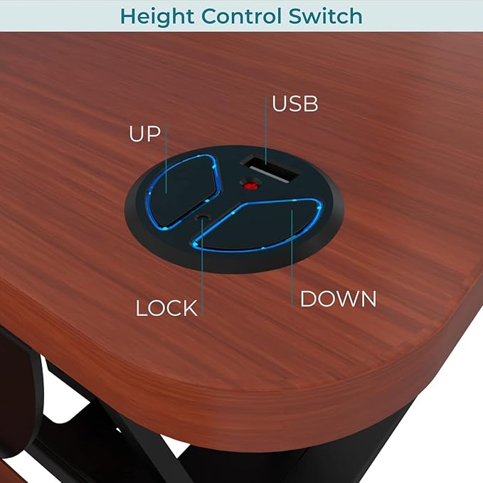 VERSADESK 48 Inch Electric Height Adjustable Ergonomic Desk Converter, PowerPro™ Height Standing Desk Riser, Keyboard Tray, Built-in USB Charging Port, Sit Stand Workstation, Hold 80 lbs, Cherry