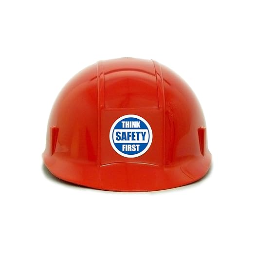SmartSign Think Safety First Pack of 5 Hard Hat Labels | Retro-Reflective, 2" Circle