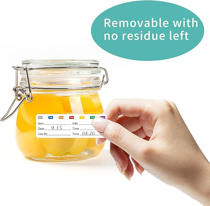 STARLIBOO Removable Freezer Labels, 1x3 Inch Food Labels for Freezer Storage, 300pcs Freezers Stickers Waterproof Oil Resistant Easy Clean Leaves no Residue