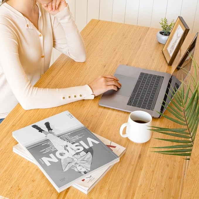 FLEXISPOT EN1 Bamboo One-Piece Standing Desk, 60 x 30 Inches Ergonomic Desk for Home Office and Gaming (Black Frame + Bamboo Top, 2 Packages)