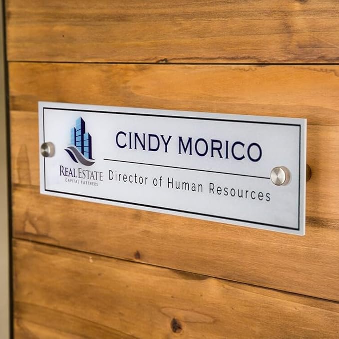 Personalized Office Door Sign, Custom Acrylic Name Plate with Title, Professional Wall Plaque for Business, Home Office, or Desk – Modern Design, Name Plate - 8x2 Executive CEO Sign, New Job Décor 3