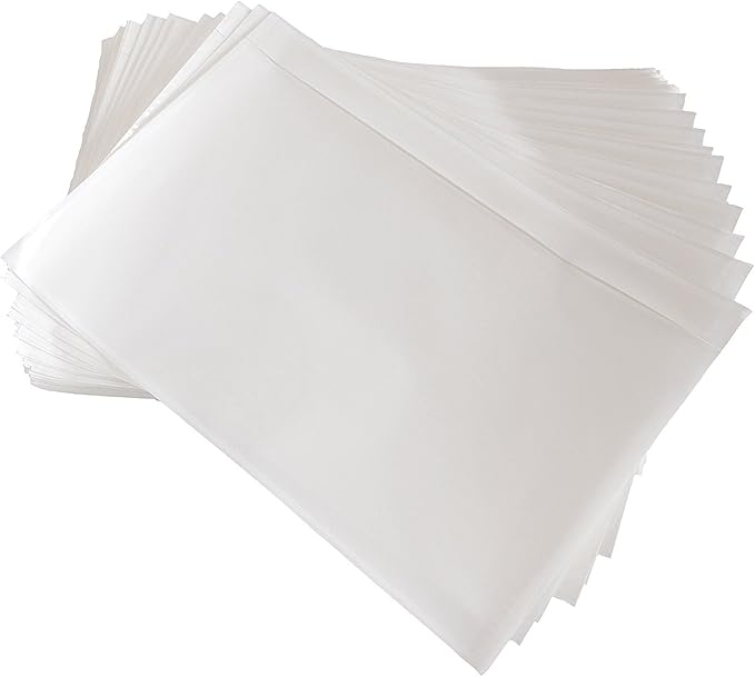 9527 Product 6" x 9" Clear Adhesive Top Loading Packing List Clear Shipping Pouches, Mailing/Shipping Label Envelopes (100 Pack)