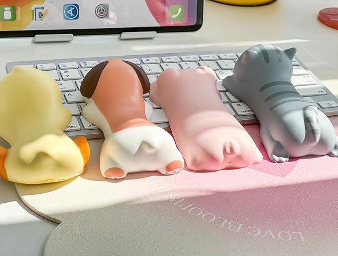 Cityhermit Upgrade Ergonomic Memory Foam Wrist Rest Support for Mouse Computer Arm Rest for Desk Cute Animals Wrist Pad Office Supplies Slow Rising PU Wrist Pad (Dog)