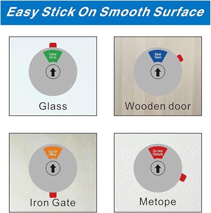Beiyier 2 Pack 6 Option Office Privacy Sign, Round Rotating Hanger Business Door Signs - Clear Display Out Of Office, Back Soon, Do Not Disturb, Please Knock, Come On In, In A Meeting Status for Professional Work Environment (Silver, 6 Inch ）