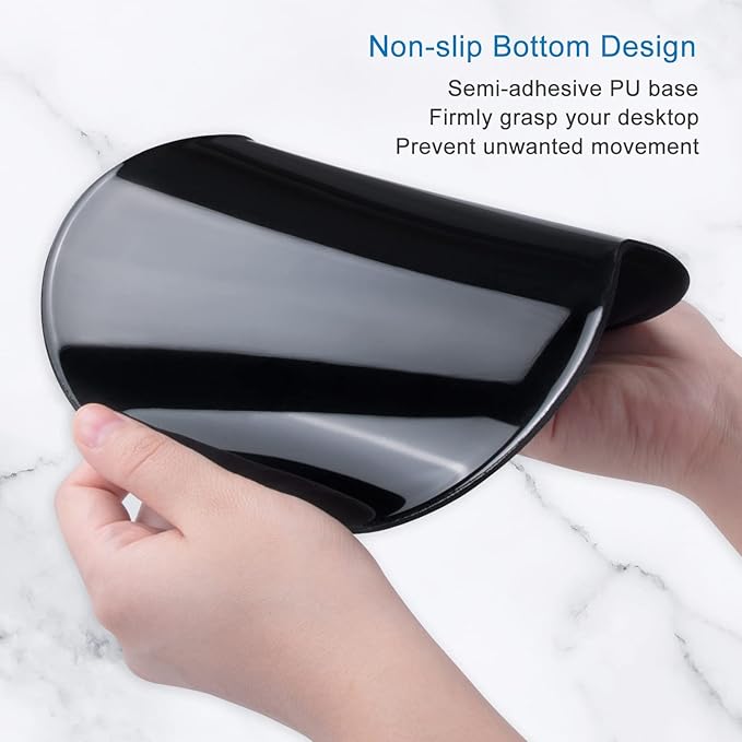 ITNRSIIET Ergonomic Mouse Pad with Gel Wrist Support Small Wrist Rest Smooth Surface Non-Slip PU Base Comfortable Office Supplies Pain Relief, 8.7 x 7.2 inches, Eucalyptus Branches