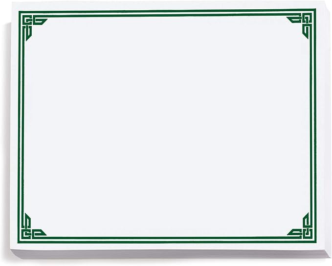 PaperDirect Green on White Classic Specialty Certificates, 8½ x11, Foil Accents, 50 Count, Certificates And Awards Paper, For School, Work, Diplomas & Award Certificates