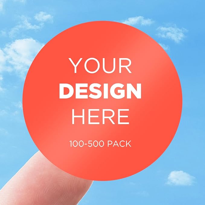 AHEADGOODS Custom Stickers - Personalized Labels, Customized Stickers with Any Design Image Logo Text, 100 Labels (Scalloped, 3"x3")