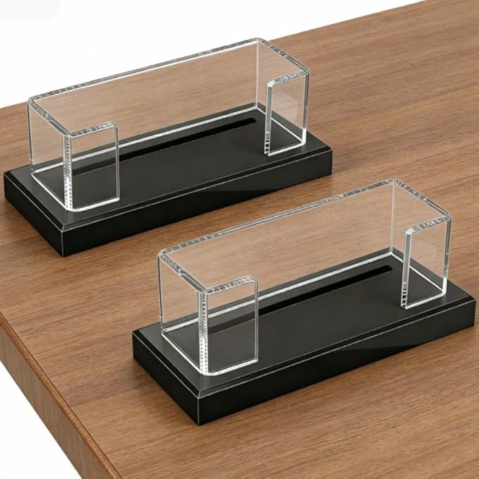 xxikhhhhikxx.Professional Business Card Holders - 2 Pack.Clear Desktop Display Stand for Organized Office, Reception & Networking Events, Durable & Stylish Card Organizer.