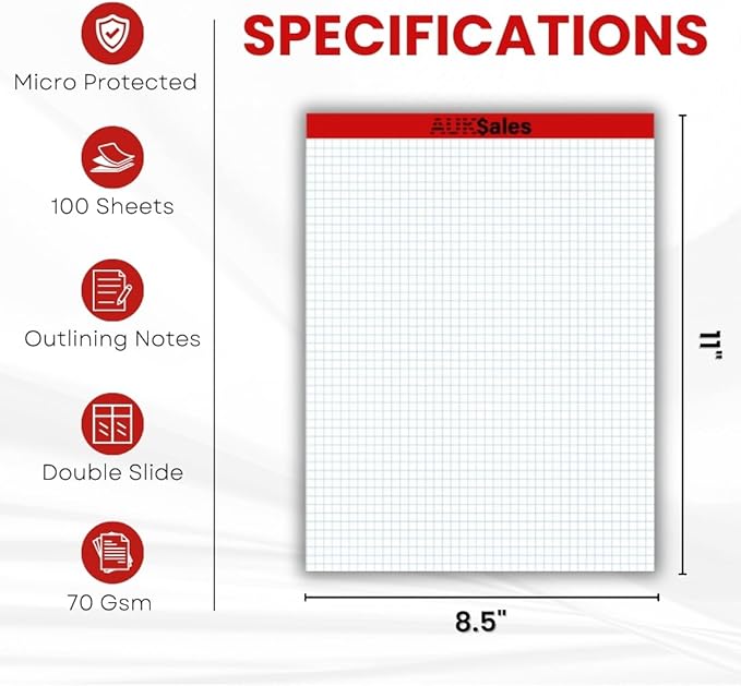 Graph Paper Pad Multisize (3, 8.5" x 11")