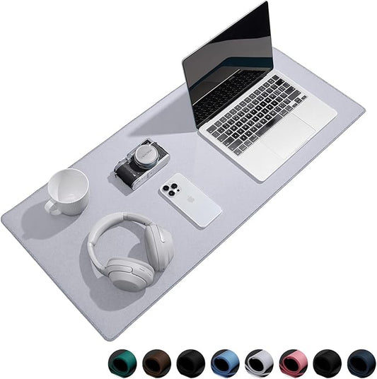 Reniteco Waterproof Large Gaming Mouse Pad with Durable Stitched Edges, Non-Slip Rubber Base, Grainy Jacquard Mouse Mat Desk Pad for Home Office Gaming, 31.5''x11.8''x0.12'', Matte Light Gray