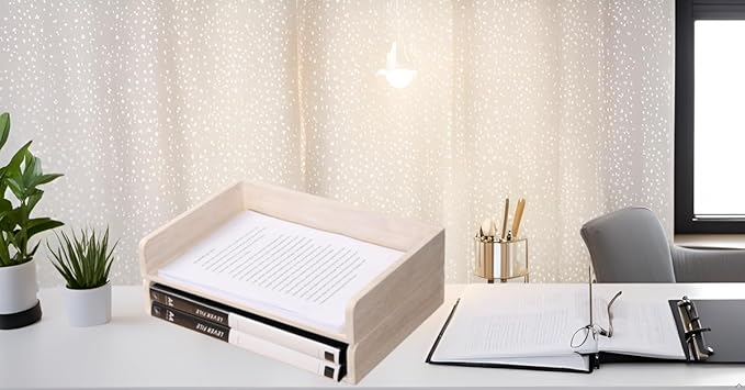 DDYURI Stackable Letter Tray 2 Pack - Wood Desk File Trays Letter/A4 Paper Organizer Shelf - Wooden Document Shelf Desktop Folder Rack Organization for Office Storage White(2CTP-WH)