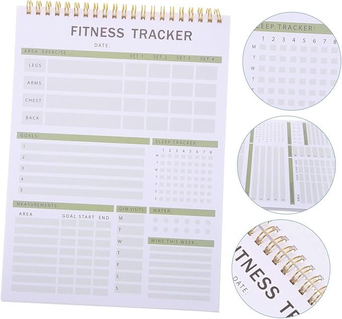 Mipcase Fitness Agenda Notebook Portable Workout Log for Daily Training and Goal Tracking Fitness Journal for Exercise Planning and Self-discipline