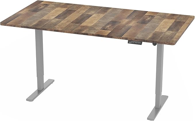 VIVO Electric 71 x 36 in Standing Desk, Memory Height Adjustment, 1B Series, Holds 220 lbs, Reclaimed Wood Top Gray Frame, DESK-KIT-1G7P-36