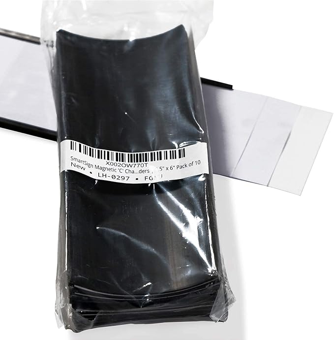 SmartSign Magnetic 'C' Channel Label Holders | 2.5" x 6" Pack of 10