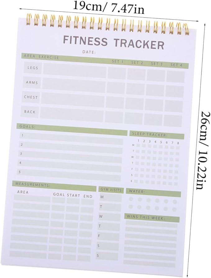VICASKY Fitness Journal Notebook for Daily Training Sturdy Workout Planner Goal Setting 12-Month Fitness Agenda Notepad for Men Women Gym Enthusiasts
