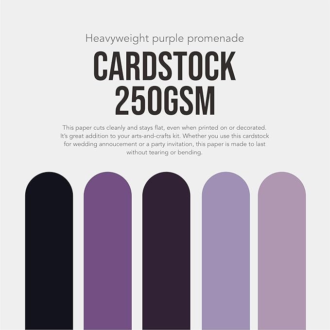 BearBoss Purple Cardstock Paper 8.5x11 50 Sheets, Heavyweight 92lb Cover for Crafts DIY Cards Making